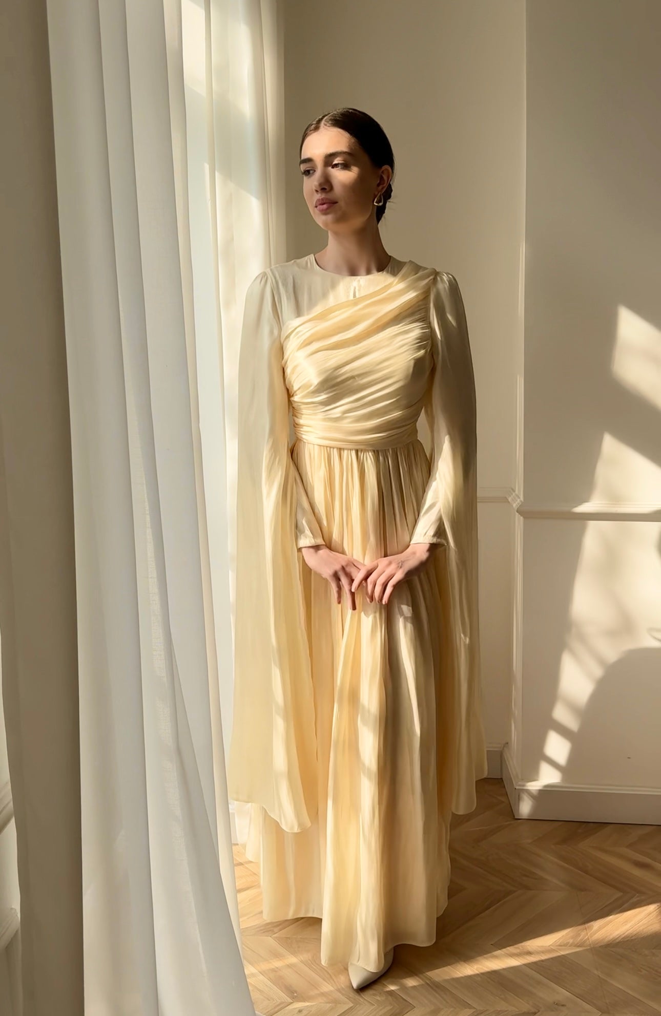 Siara Yellow Organza Dress