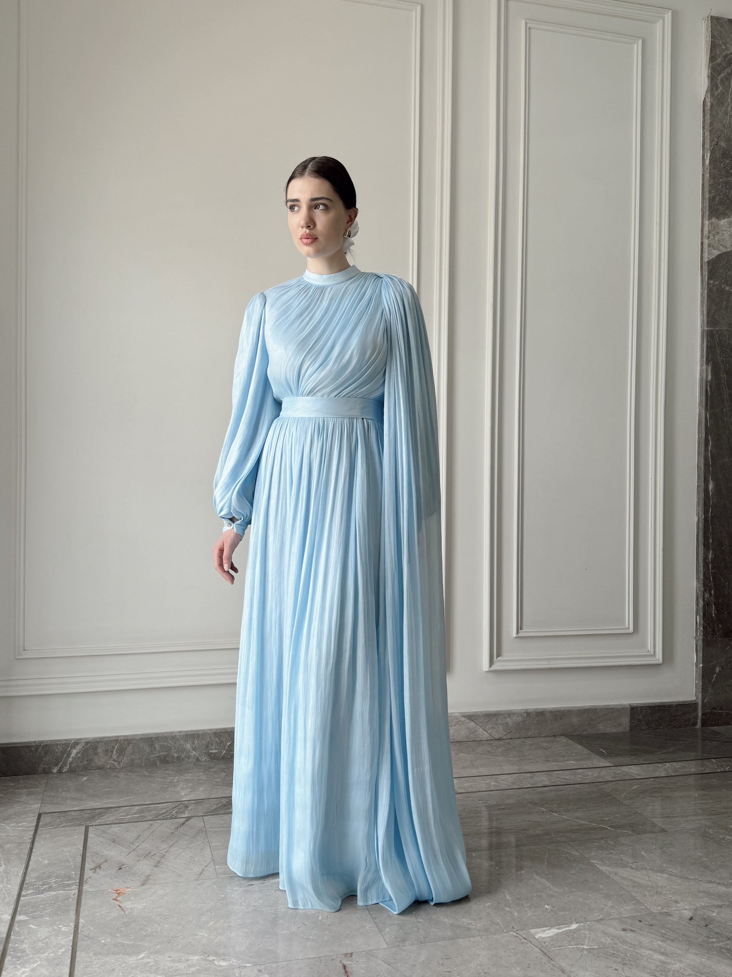 Madina Drape Blue Dress