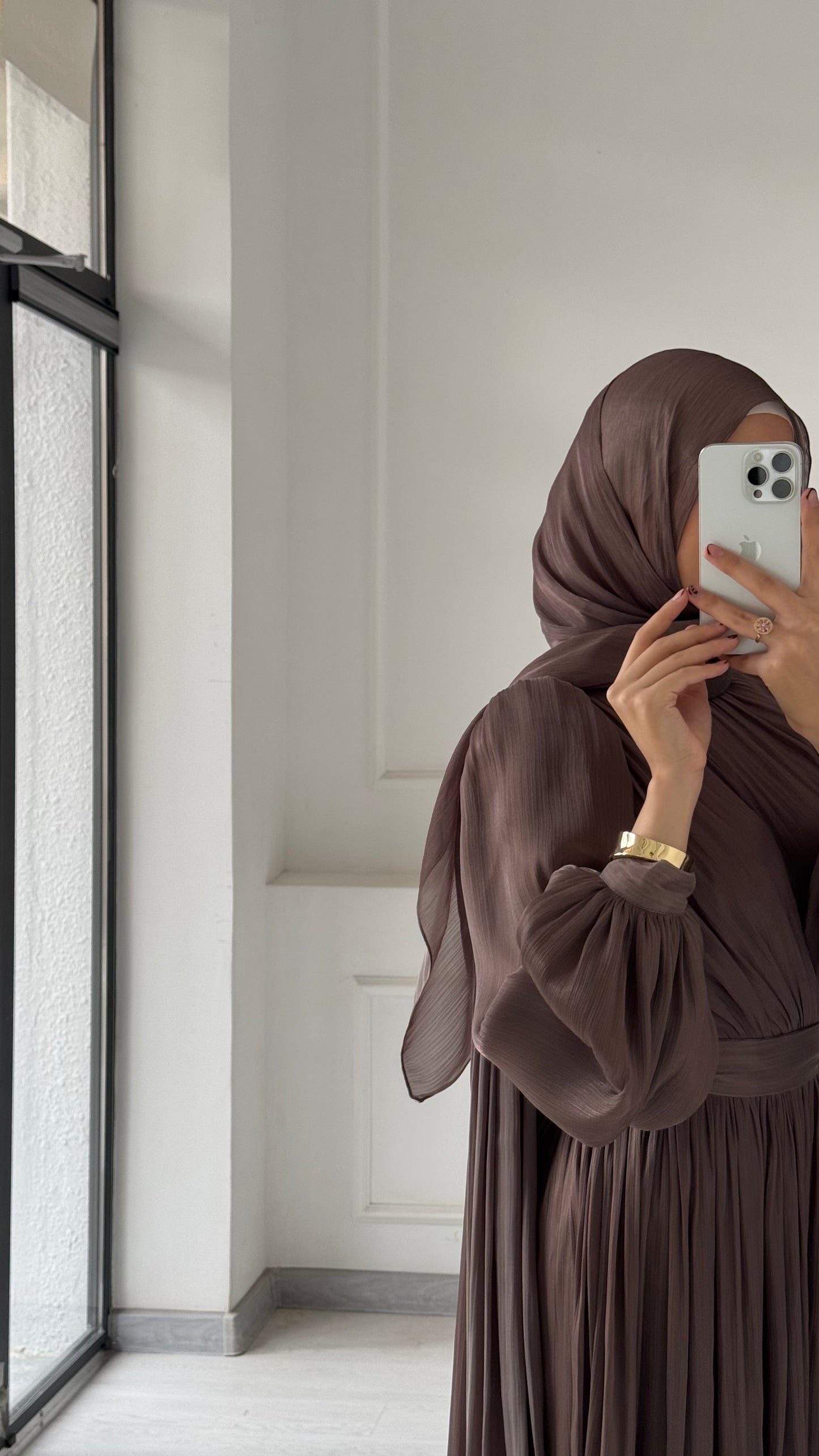 Madina Drape Brown Dress