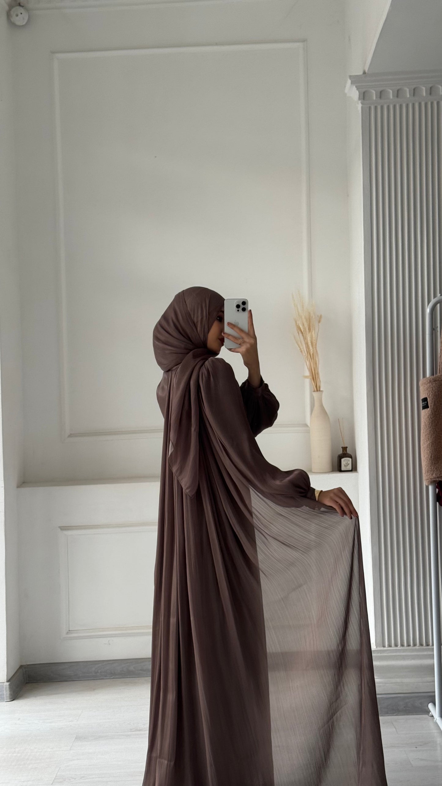 Madina Drape Brown Dress