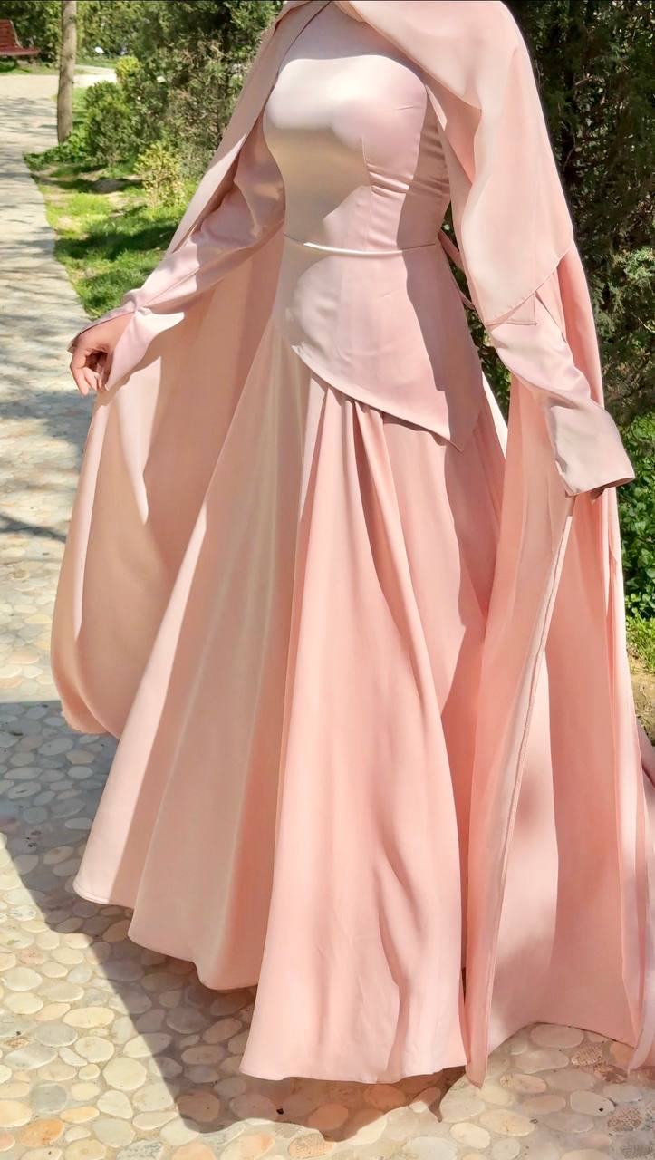 Ilana Pink Cape Dress