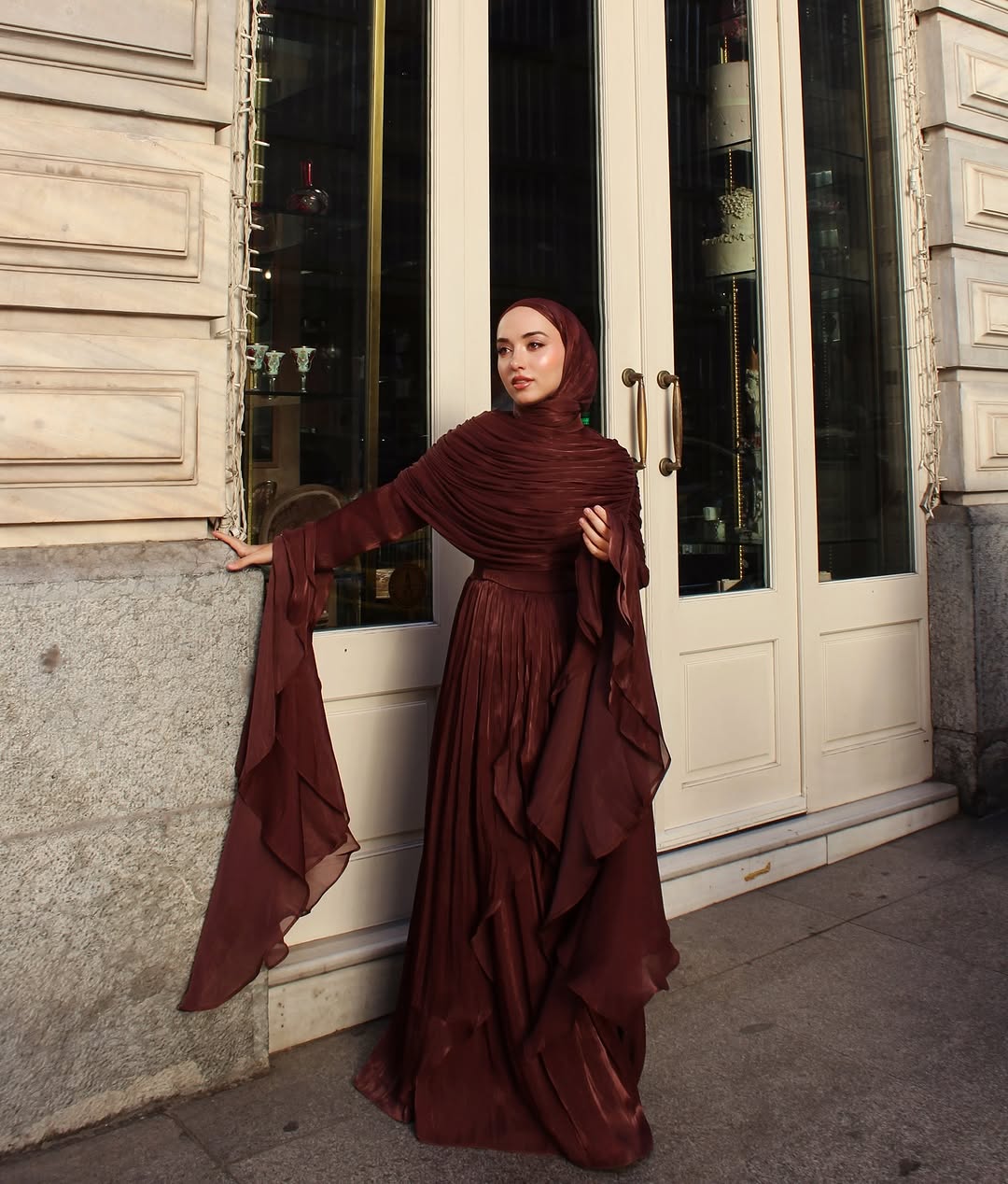 Nara Chocolate Layered Dress