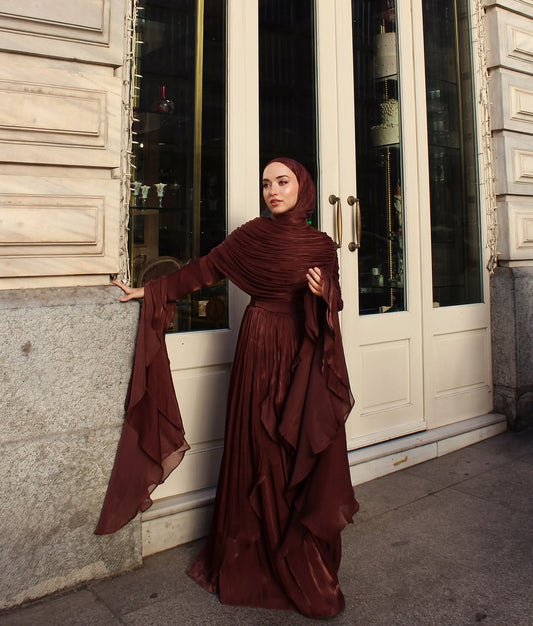 Nara Chocolate Layered Dress