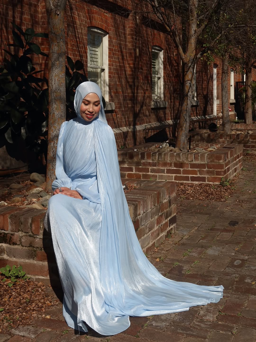 Madina Drape Blue Dress – Modest Concept