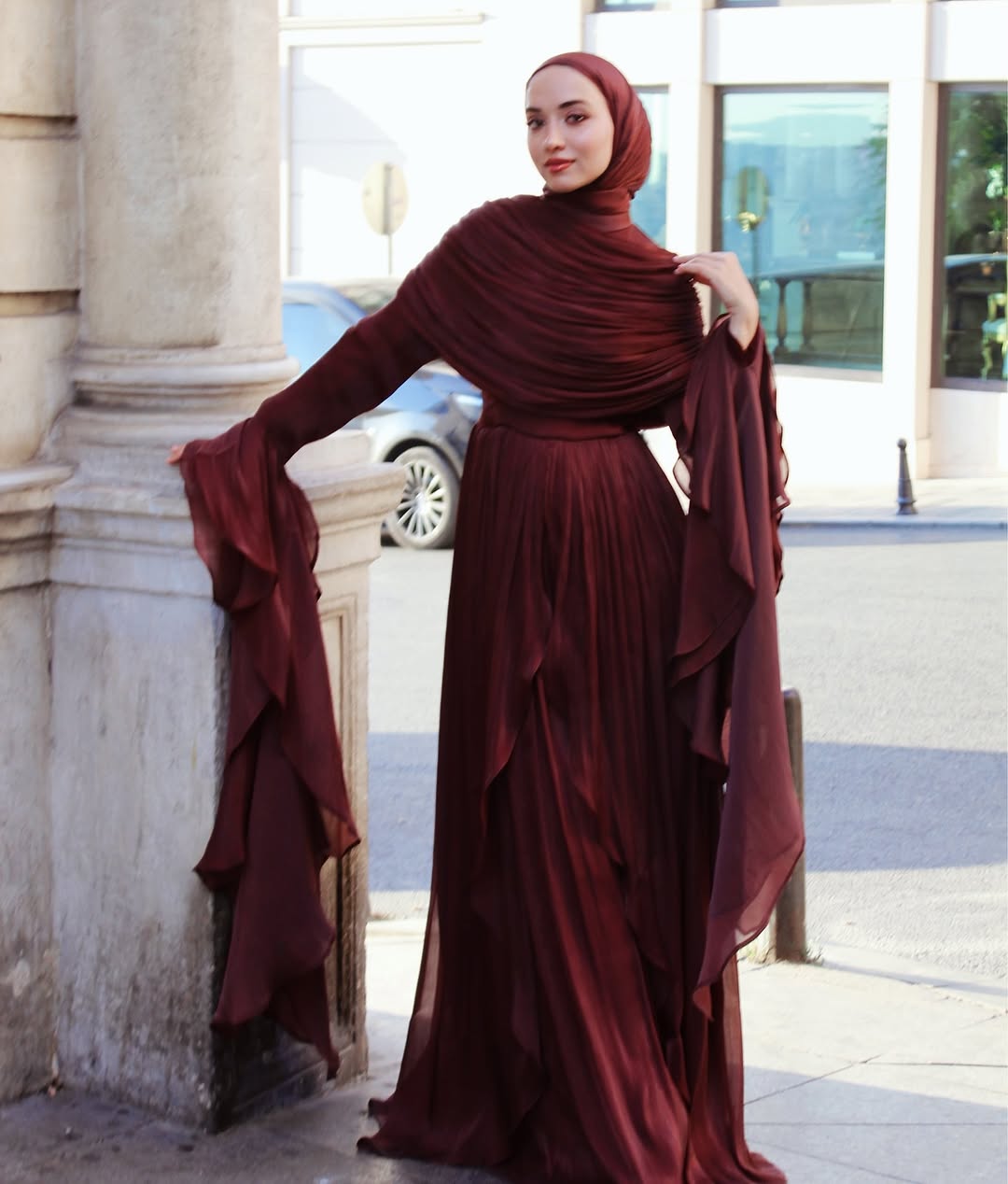 Nara Chocolate Layered Dress