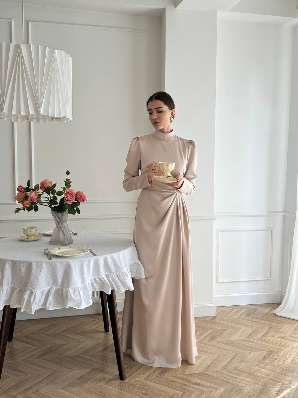 Elisa Pink Pearl Dress