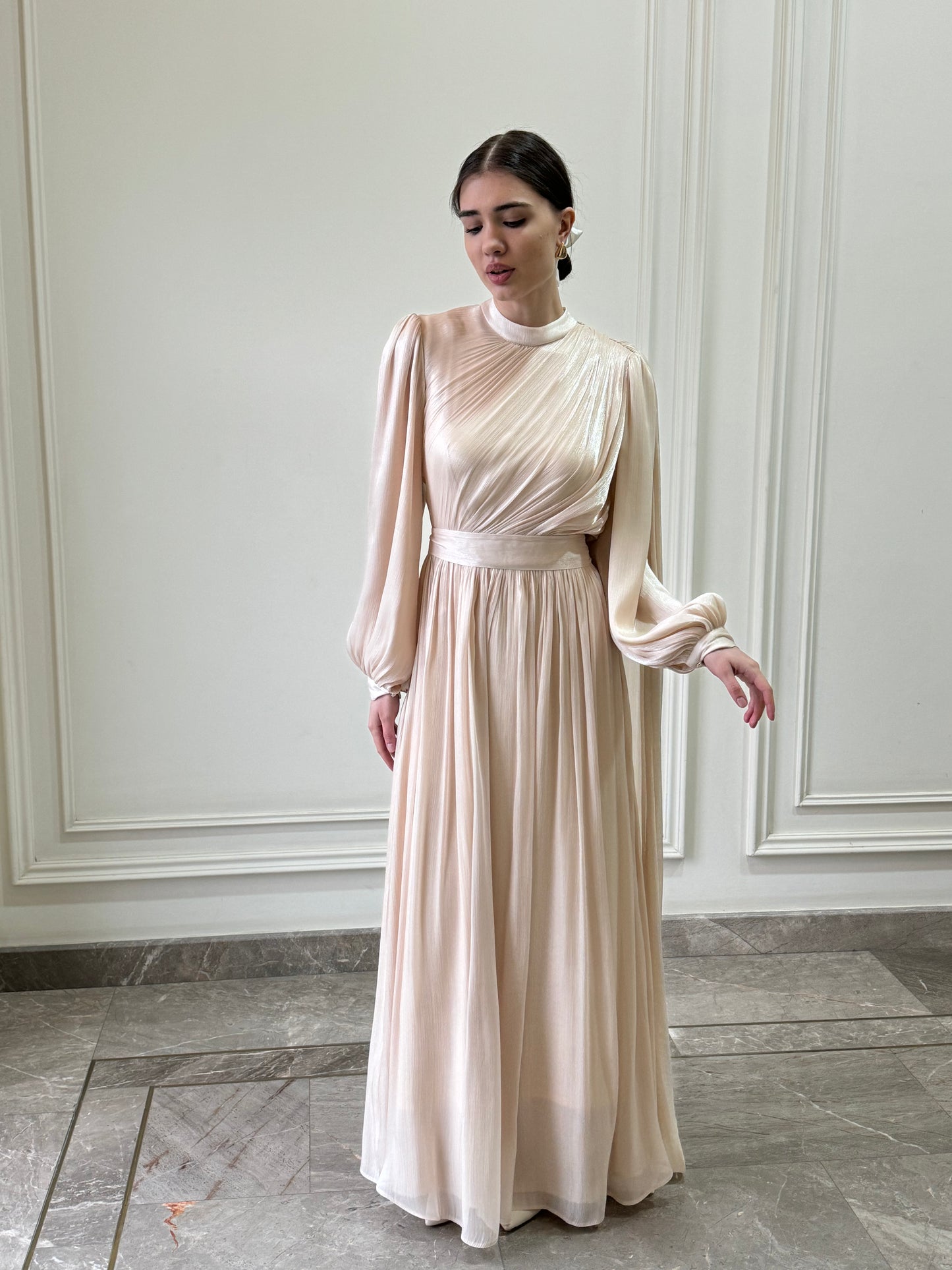 Madina Drape Pearl Dress