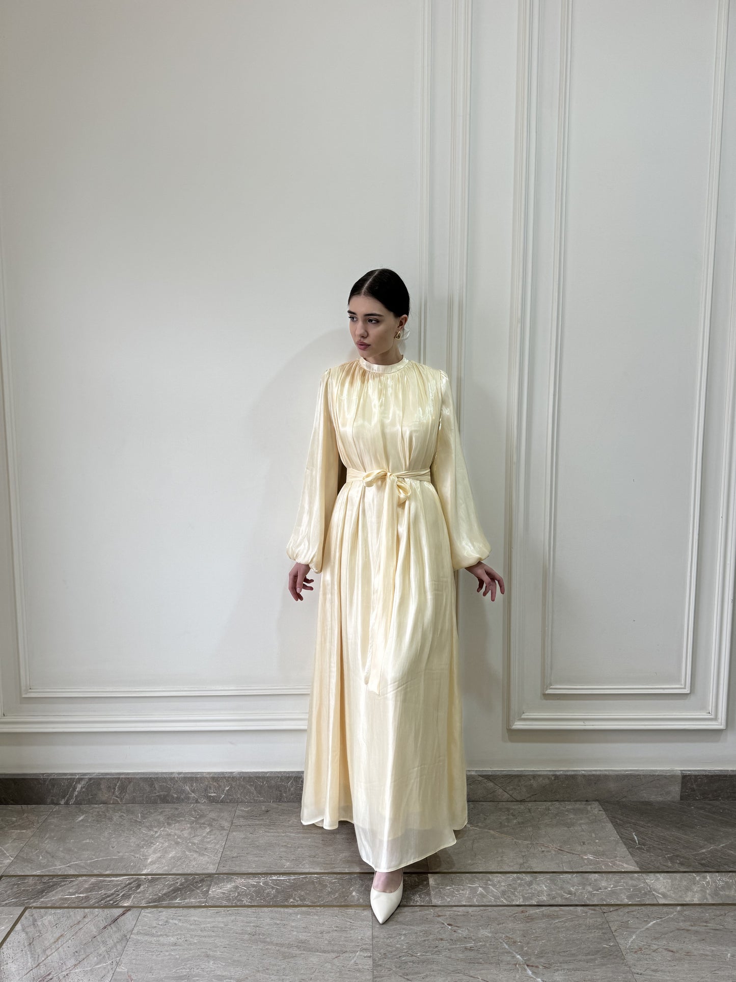 Leila Butter Yellow Organza Dress