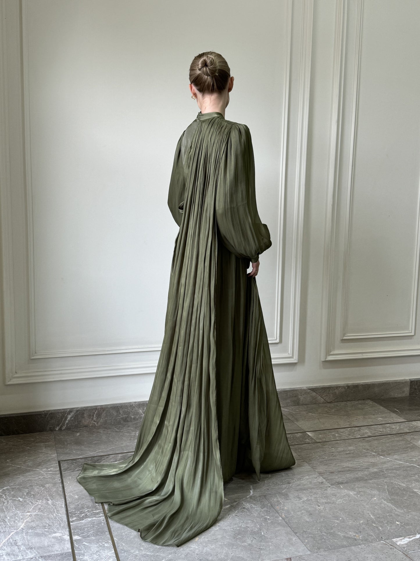 Madina Drape Pine Dress