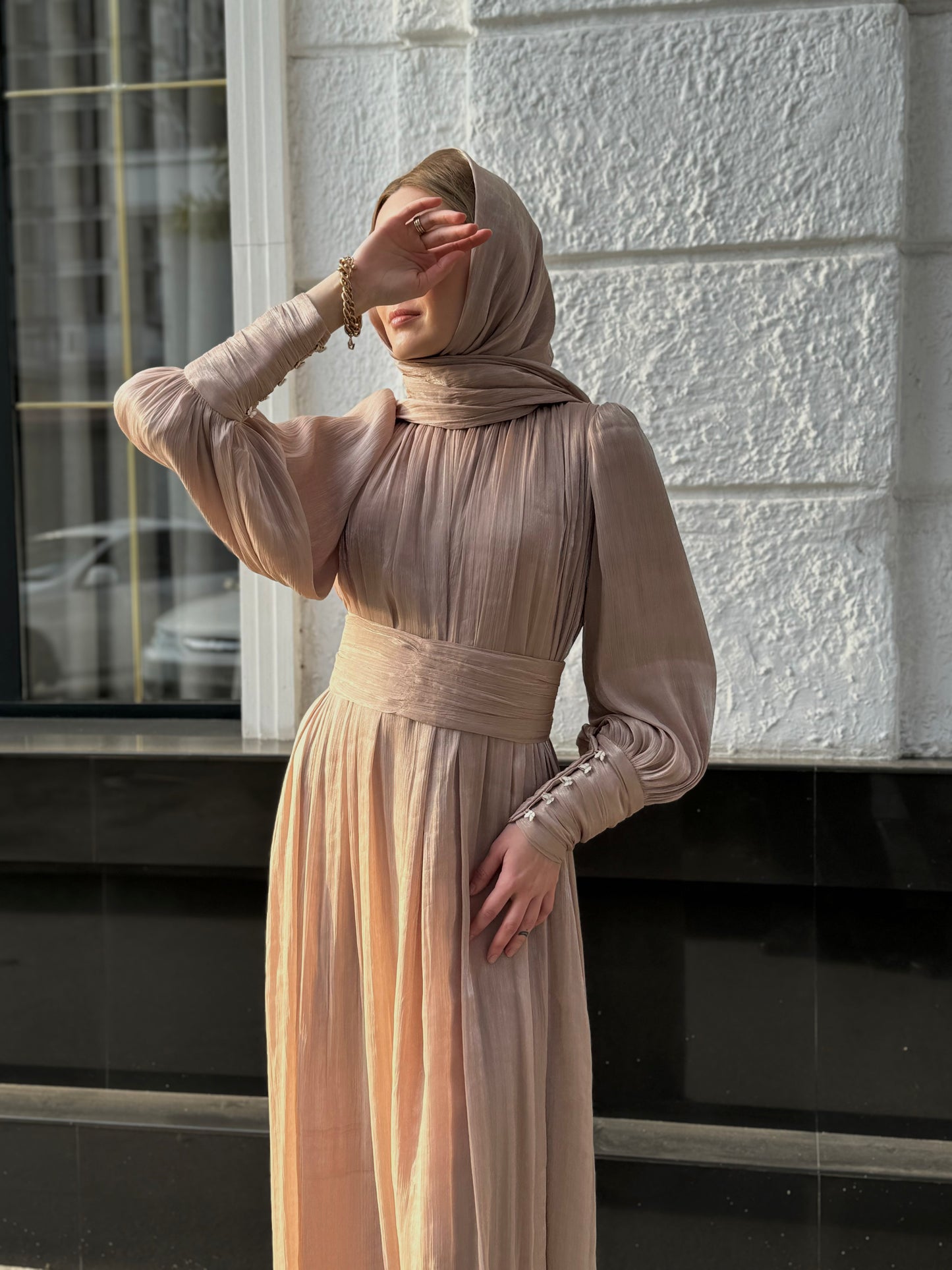 Alaya Organza Sand Dress